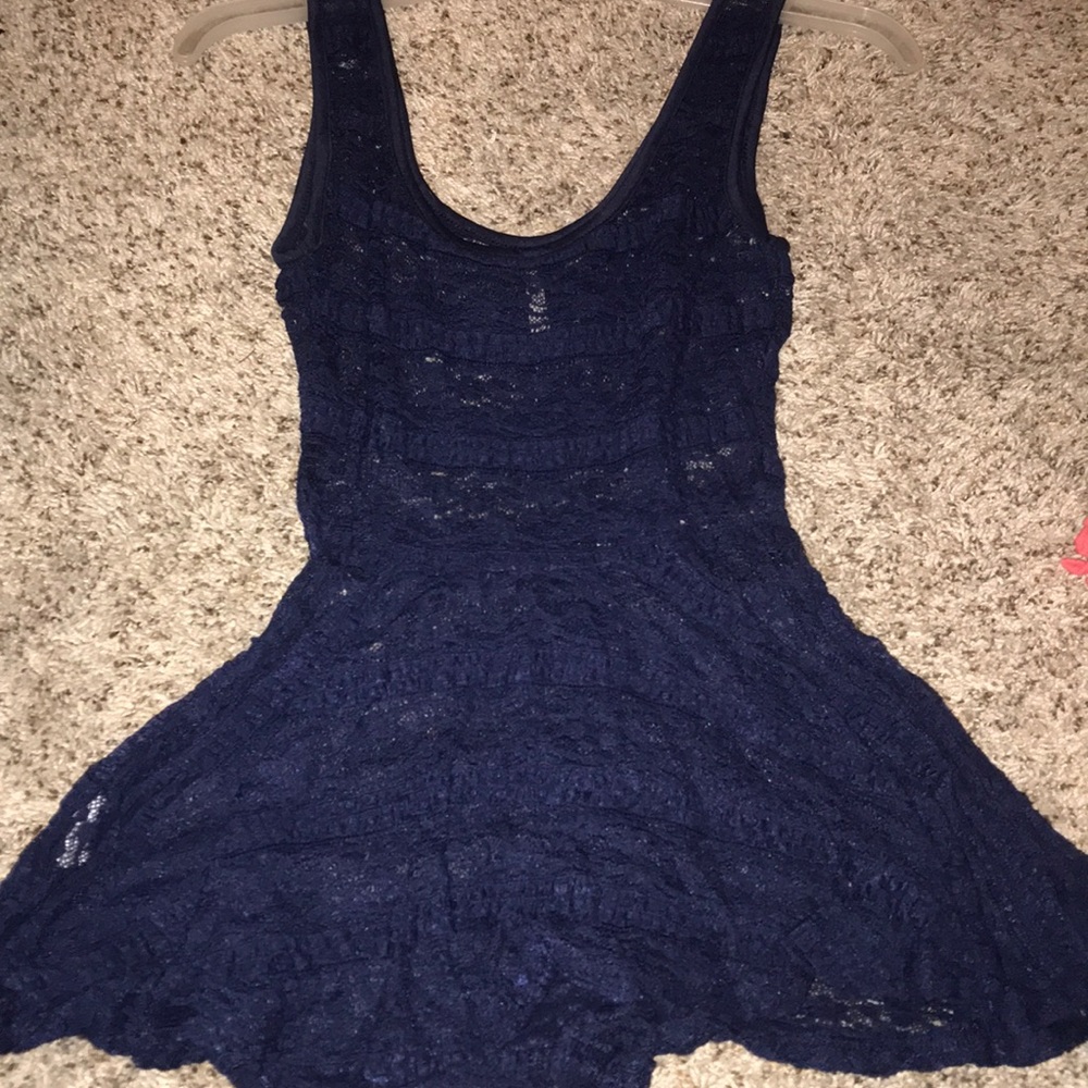 Cute blue see through laced shirt